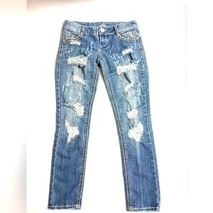 5 /$25 Almost Famous Distressed Straight Leg Jeans